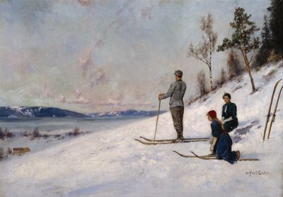 Esquiador (óleo sobre tela) de Axel Hjalmar Ender