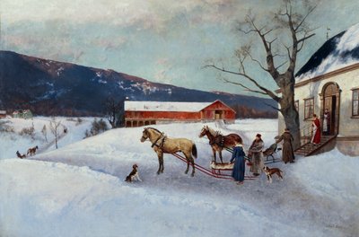 Passeio de marreta do quintal da quinta (óleo sobre tela) de Axel Hjalmar Ender