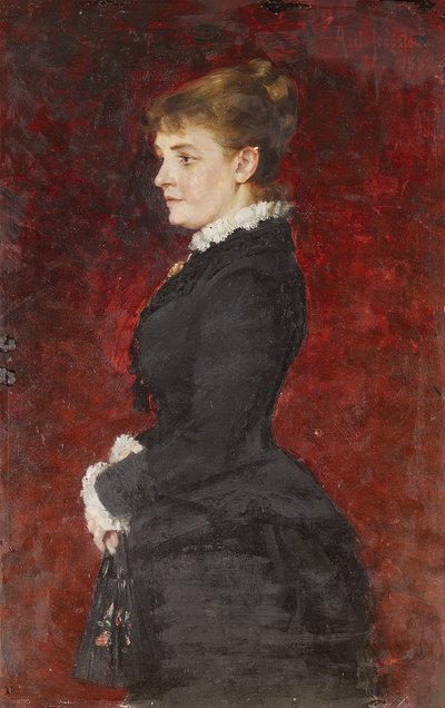Retrato - Senhora de vestido preto de Axel Jungstedt