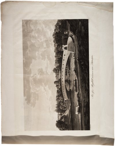 Ponte sobre o Schuylkill perto de Filadélfia, de um atlas dos Estados Unidos, 1824 (aquatint) de Axel Leonhard Klinckowström