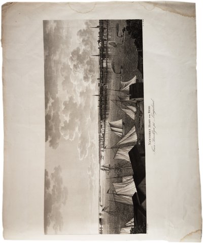 Porto de Nova York, do Brooklyn a Long Island, de um Atlas dos Estados Unidos, 1824 (aquatint) de Axel Leonhard Klinckowström