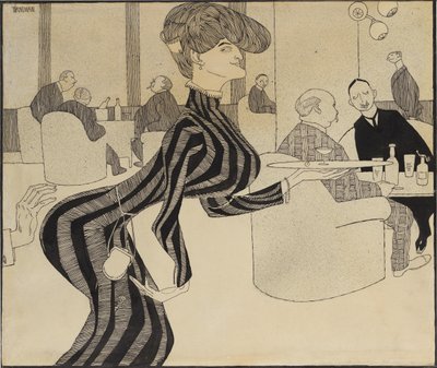 Empregada de mesa (tinta sobre papel) de Axel Törneman