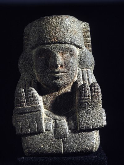 Arte Asteca: representação de Chicomecoatl (chamado ausi Xilonen), deusa da Criada e Fertilidade. Museu Nacional de Antropologia, México de Aztec Aztec