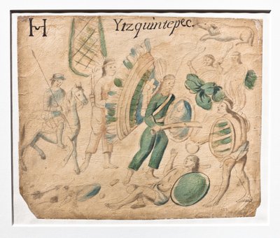 Codex Lienzo de Tlaxcala / Combate entre guerreiros (manuscrito) de Aztec Aztec