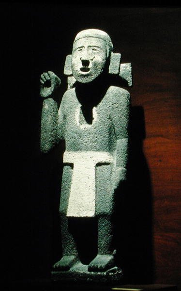 Portador Padrão, Período Pós Clássico Tarde (1300-1521) (pedra pintada) de Aztec Aztec
