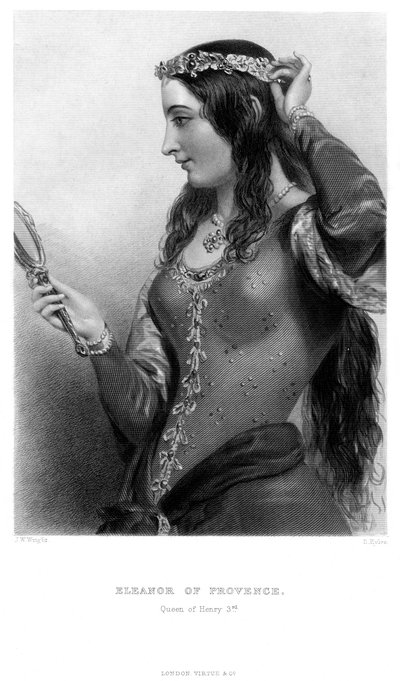 Eleanor da Provença c1223-1291, rainha consorte do rei Henrique III, século XIX. de B. Eyles