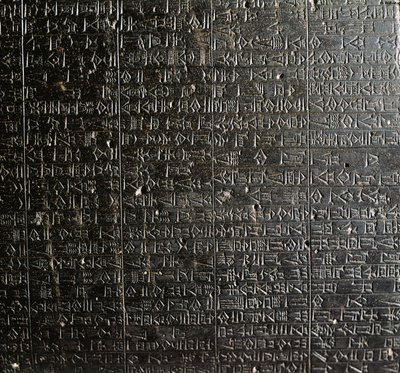 Estela de Diorito com Código de Hamurabi de Babylonian