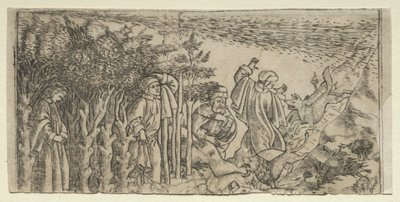 Dante Perdido na Floresta: Escapando e Encontrando Virgílio, Canto I de Baccio Baldini