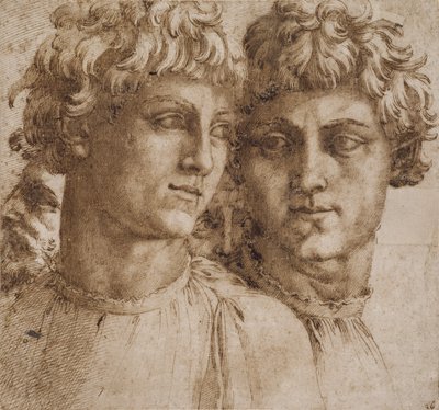 Dois Estudos do Chefe da Juventude, c.1550 de Baccio Bandinelli