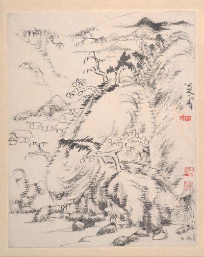 Álbum de paisagem, datado de 1699. de Bada Shanren