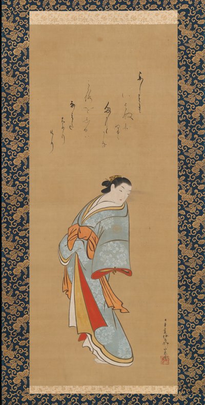 Cortesão em pé, provavelmente de 1720. de Baioken Eishun