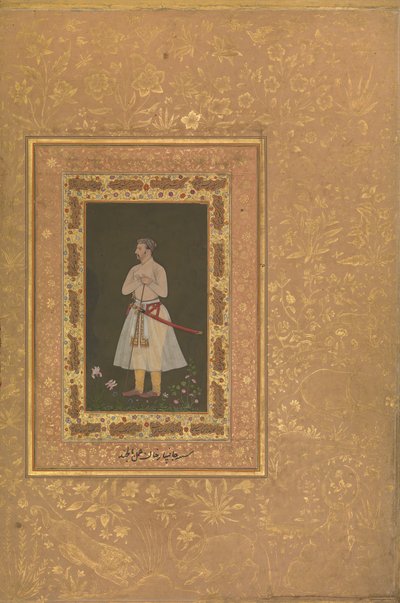 Retrato de Jahangir Beg, Jansipar Khan, Folio do álbum Shah Jahan, ca. 1627 de Balchand