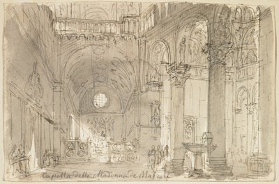 Vista da Capela da Madonna de &39;Mascoli em San Marco, Veneza de Baldassare Cavallotti