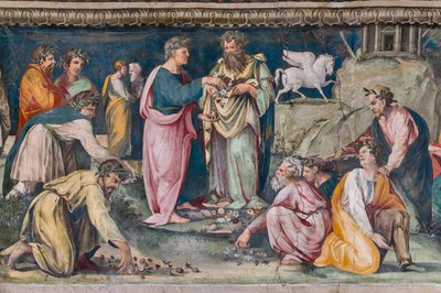 Parnassus, com Pegasus e Poetas de Baldassarre Peruzzi
