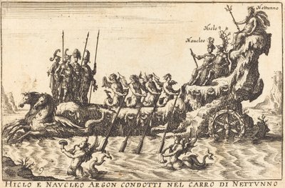 Hiclo e Naucleus Argon lideraram na carruagem de Netuno de Balthasar Moncornet after Remigio Cantagallina