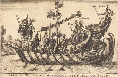 Argonautas de Peleu e Talamone liderados por Tétis de Balthasar Moncornet after Remigio Cantagallina