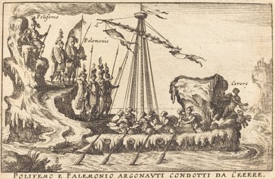 Polifemo e Palemonio Argonauti liderados por Ceres de Balthasar Moncornet after Remigio Cantagallina