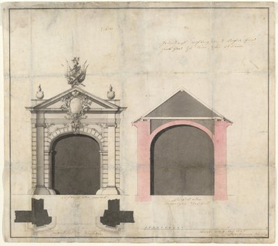 Projeto para um portão da cidade em Trier de Balthasar Neumann