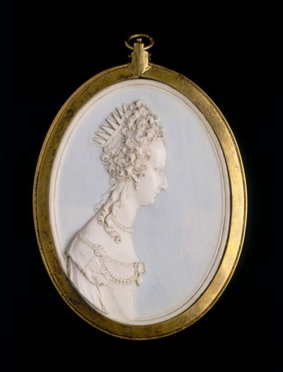 Medalhão de marfim com um retrato de Violante di Baviera de Balthasar Permoser