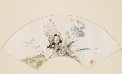Lírio, rocha e libélula, século 19 1801-1900 de Baoru Liu