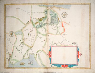 Irlanda Central, Dublin a Sligo, c.1600 (sobre linho) de Baptista Boazio