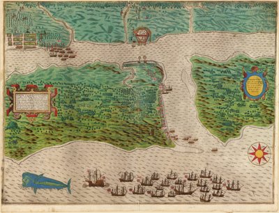Ataque ao assentamento espanhol de Santo Agostinho na Flórida de Baptista Boazio