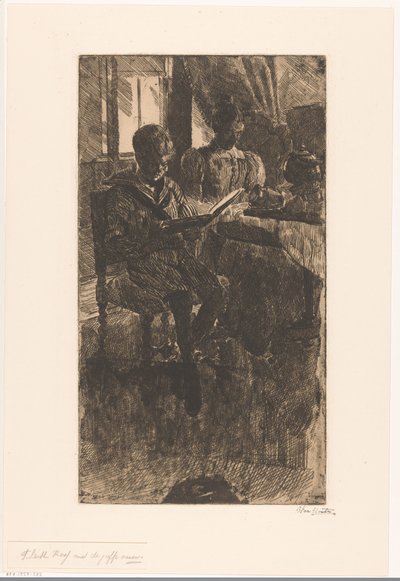 F. Leith Ross com a Miss (título original no objeto) de Barbara Elisabeth van Houten (signed by artist)