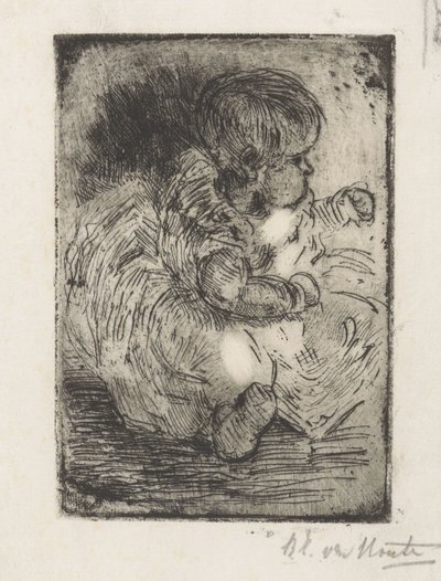 Retrato de H. W. Mouton como um bebê de Barbara Elisabeth van Houten (signed by artist)
