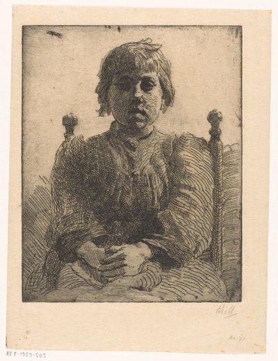 Retrato de uma rapariga desconhecida de Barbara Elisabeth van Houten (signed by artist)