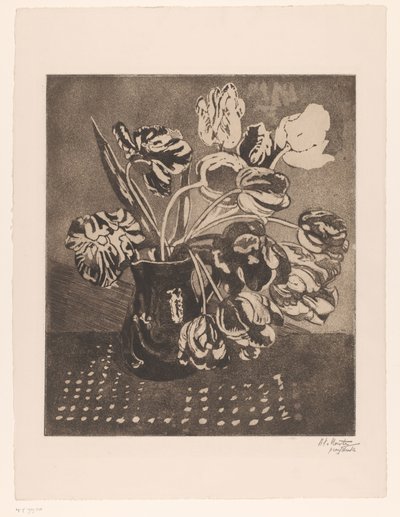 Tulipas em um jarro de Barbara Elisabeth van Houten (signed by artist)