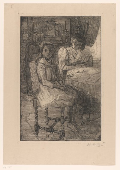 Duas mulheres na mesa de Barbara Elisabeth van Houten (signed by artist)
