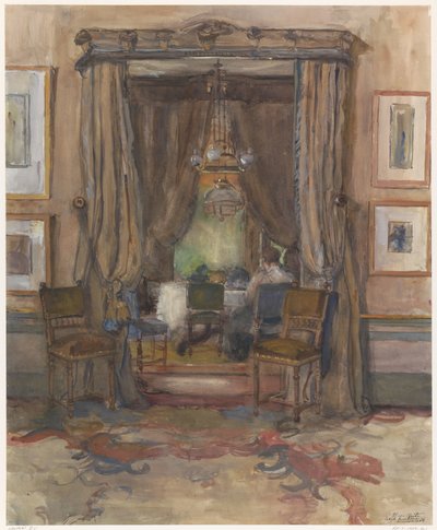 A sala de estar na Riouwstraat em Haia, à luz do dia de Barbara Elisabeth van Houten