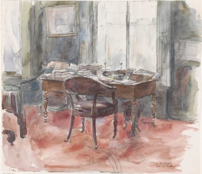 A secretária no estudo do Sr. S. van Houten, na casa em Riouwstraat 6, Haia de Barbara Elisabeth van Houten