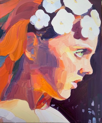 Fogo, 2018 (óleo sobre tela) de Barbara Hoogeweegen