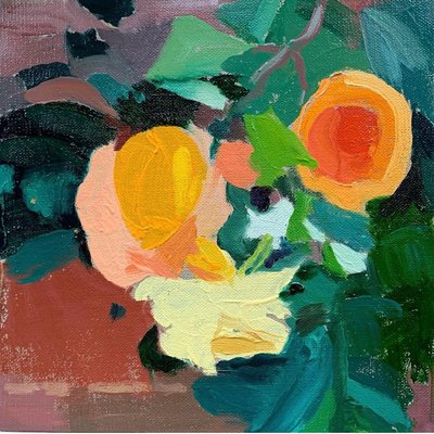 Rosa do Verão passado, 2021 (óleo sobre tábua de lona) de Barbara Hoogeweegen