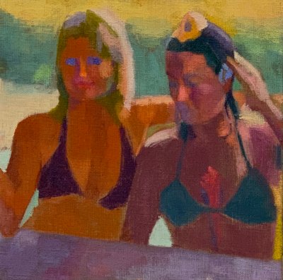 Sem título ,2021 (óleo sobre tábua de lona) de Barbara Hoogeweegen