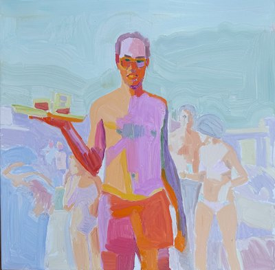 descendo as ilhas, 2021, óleo sobre tela de Barbara Hoogeweegen