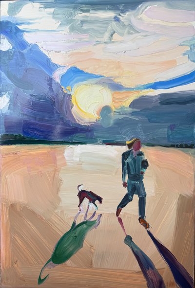 early wind, 2024, óleo sobre painel de Barbara Hoogeweegen