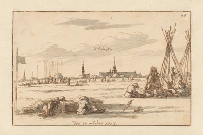 Acampamento do Exército de Willem III perto de Sint-Truiden, Limburgo de Barend Klotz (attributed to)