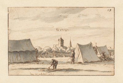 Acampamento do Exército de Willem III perto de Sint-Truiden, Limburgo de Barend Klotz (attributed to)