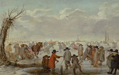 Jogos no gelo 1654 (óleo sobre painel) de Barent Avercamp