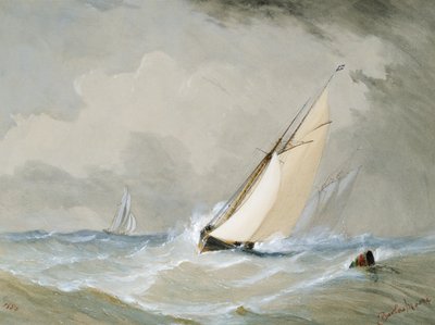 Miranda trabalhando a partir do navio leve Weilingen em um vento pesado - Ostend 1880 de Barlow Moore