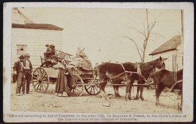 Partida do antigo Homestead, Centerville, Virgínia, 1862, da Bradys Album Gallery, nº 306 (foto bw) de Barnard and Gibson