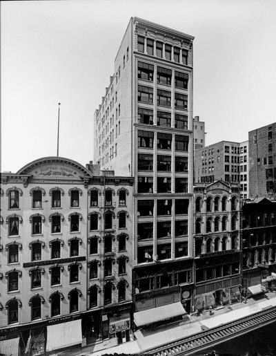 Clifton House, edifício Thomas Church e edifício J. P. Atwater, Chicago, Illinois, EUA, c.1900 (foto a p/b) de Barnes and Crosby