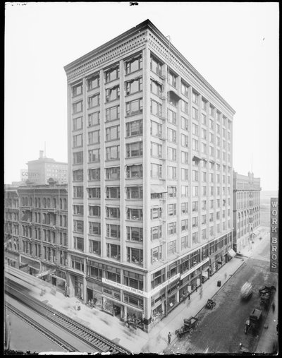 Powers Building, Chicago, Illinois, EUA, c.1903 (foto a p/b) de Barnes and Crosby