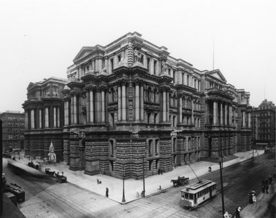 Vista, de, Chicagos, prefeitura, e, cozinheiro, município, corte judicial, c.1900 de Barnes and Crosby Barnes and Crosby
