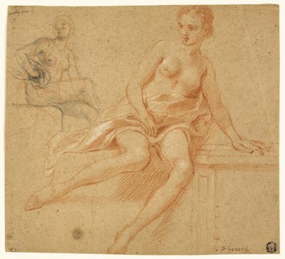 Dois esboços de nu feminino sentado de Baron François Pascal Simon Gérard