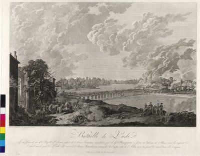 Batalha de Lodi 1796 (gravura em cobre) de Baron Louis Albert Bacler d