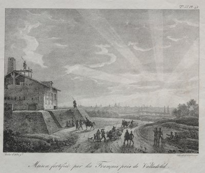 Campanha espanhola: um edifício fortificado pelos franceses perto de Valladolid de Baron Louis Albert Guillain Bacler d