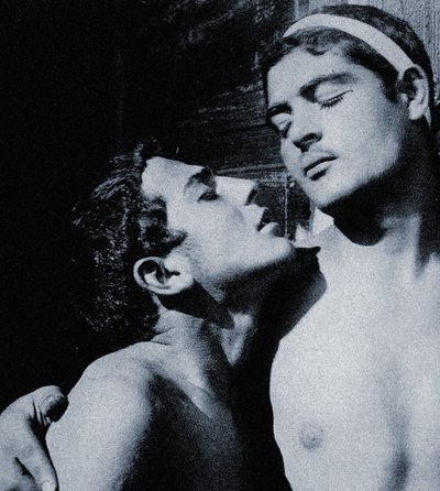 Estudo de dois nus masculinos, Sicília c.1898 (foto sépia) de Baron Wilhelm von Gloeden